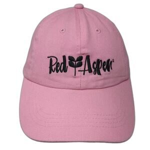 Red Aspen Baseball Cap Pink Slideback Adjustable Hat Embroidered Logo One Size